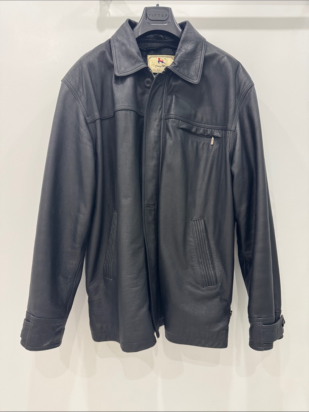 Vintage Dong Ming Genuine Leather Jacket XXL Black True Fur